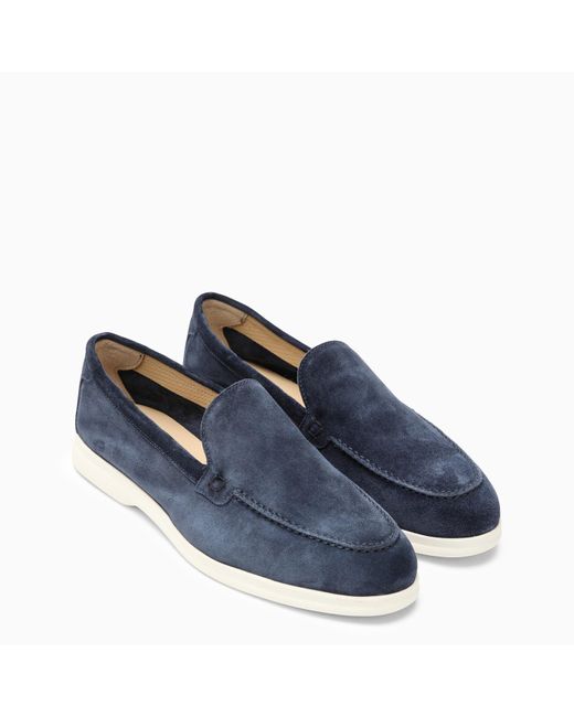 Doucal's Blue Suede Moccasin