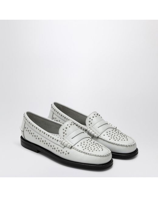 Sebago White Classic Dan Loafer With Studs