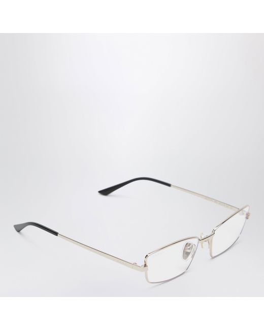 Gucci White Tone Metal Frame Glasses