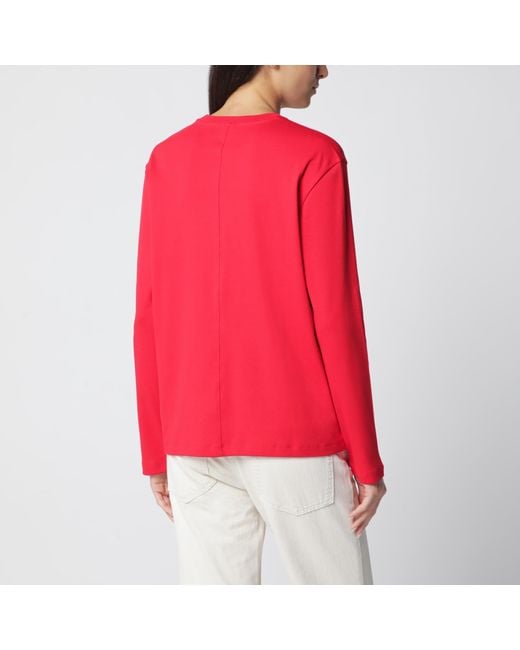 Flore Flore Red Maggie Organic Cotton Long-Sleeve Top