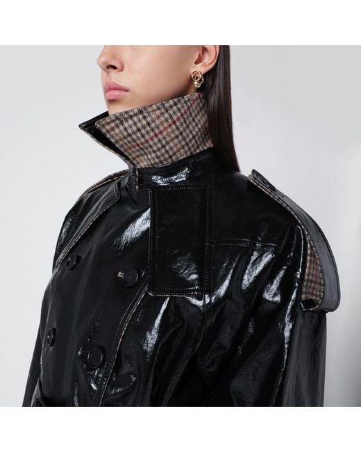 Trench corto in lino rivestito di Chloé in Black