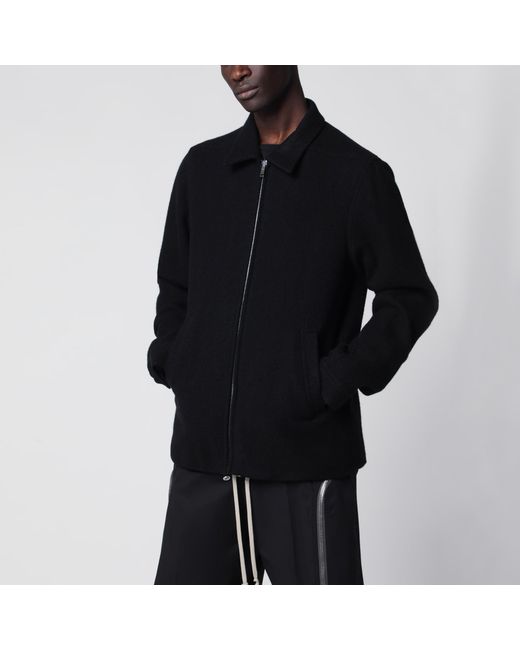 Rick Owens Black Wool Zip-Up Jacket for men