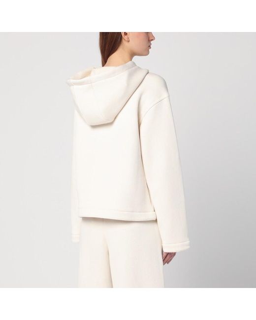 Sweat À Capuche Blanc En Coton Max Mara en coloris Natural