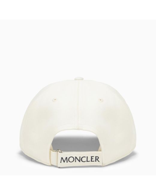 Moncler White Baseball Cap With Logo for men
