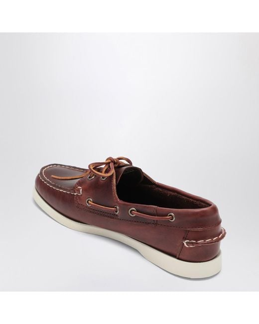 Sebago Red Moccasin Docksides Portland Waxed