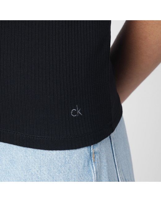 Calvin Klein Black Ribbed T-Shirt
