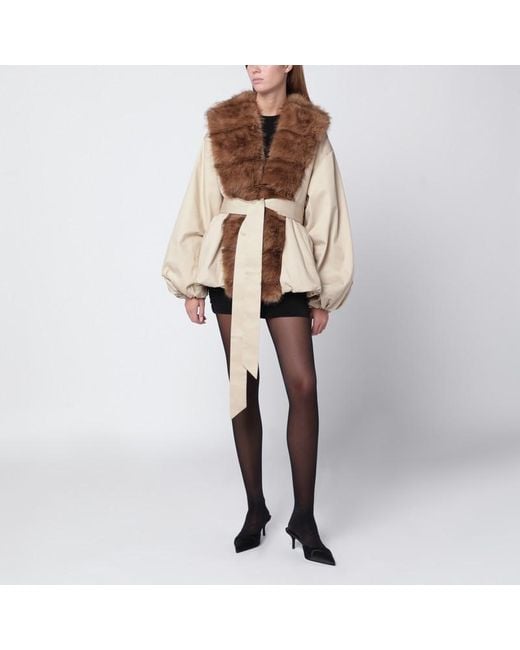 Veste Avec Col En Fausse Fourrure ROTATE BIRGER CHRISTENSEN en coloris Brown