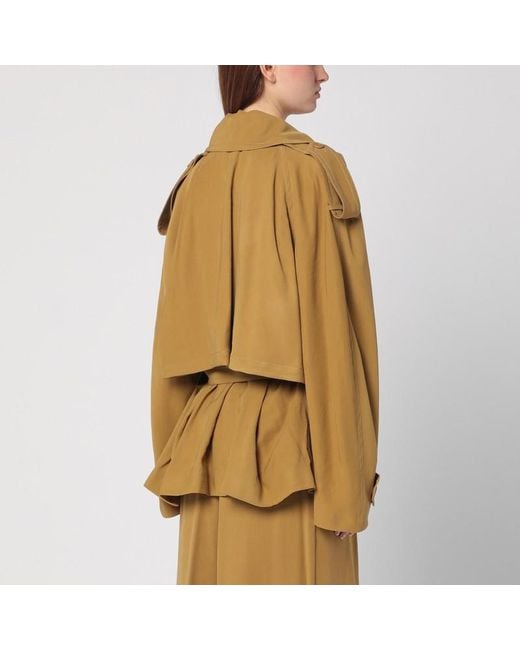 ANDAMANE Green Double-Breasted Overcoat