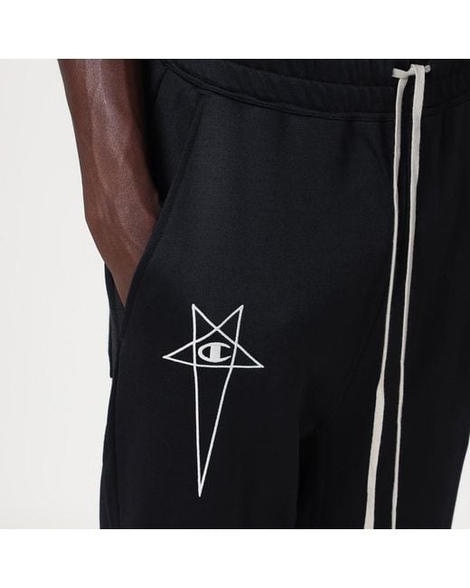 Pantalone jogging prisoner drawstring di Champion x Rick Owens in Black da Uomo