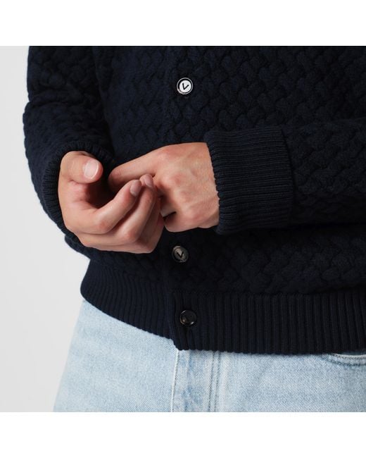 Bottega Veneta Black Intrecciato Wool Cardigan for men