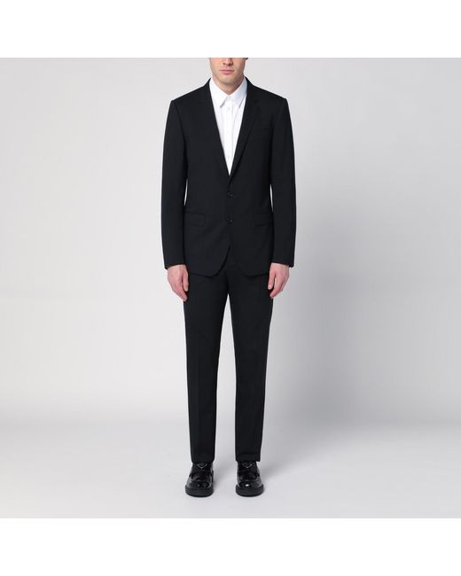 Dolce & Gabbana Black Single-breasted Virgin Wool Suit for men