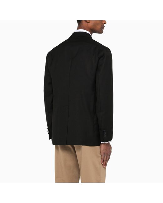 Tagliatore Black New York Wool Double-breasted Jacket for men