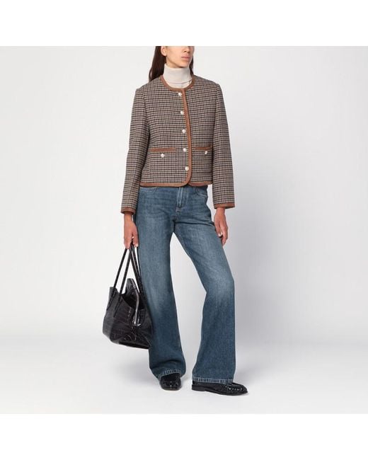 DUNST Brown Checked Tweed Jacket