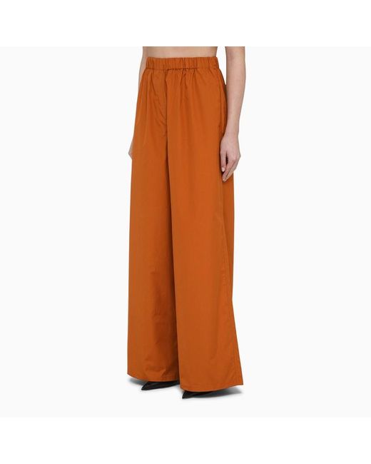 Pantalone ampio color terra in cotone di Max Mara in Brown