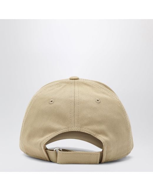 Moncler Natural Baseball Cap With Logo Patch