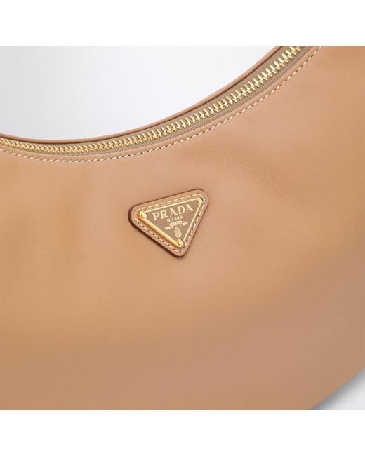 Prada Brown Hellbraune Schultertasche Aus Leder