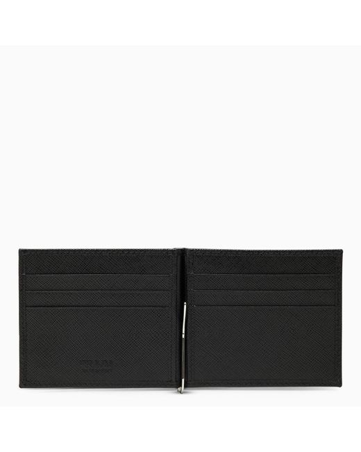 Prada Black Leather Billfold Wallet for men