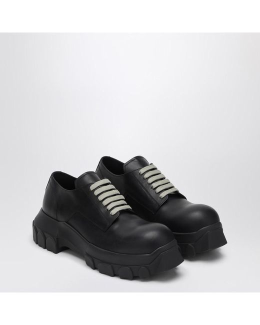 Lace up bozo tractor nera di Rick Owens in Black da Uomo