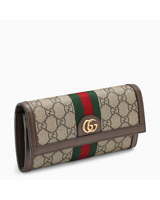 Gucci Natural gg Fabric Flap Wallet With Web