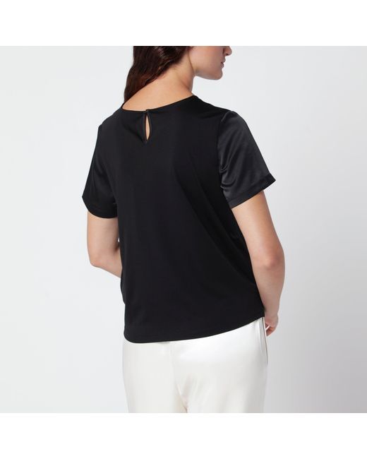 Weekend by Maxmara Black Satin Crew Neck T-Shirt