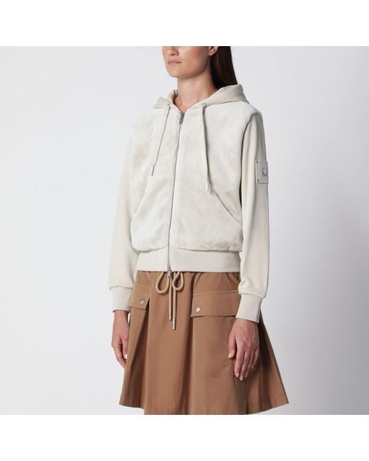 Moose Knuckles Natural Roslyn Bunny Alabaster Cotton Hoodie