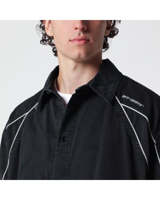 Off-White c/o Virgil Abloh Black Owr Garment-Dyed Gabardine Sporty Bowling Shirt for men