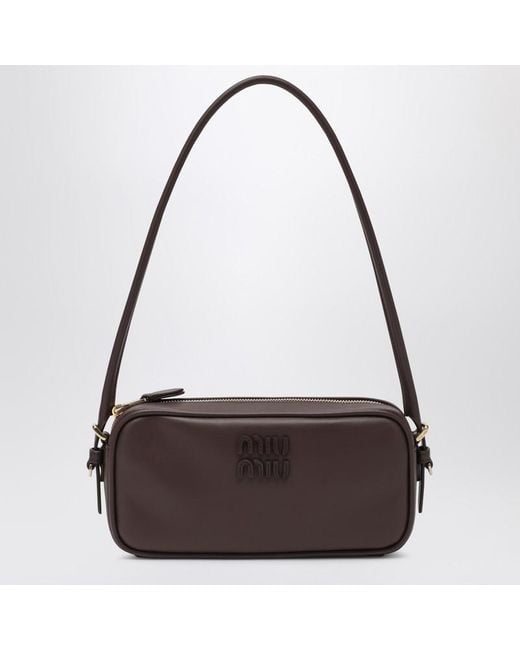 Pochette En Cuir Miu Miu en coloris Black