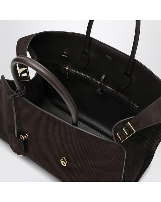 Borsa a spalla hug soft l in suede di Ferragamo in Black