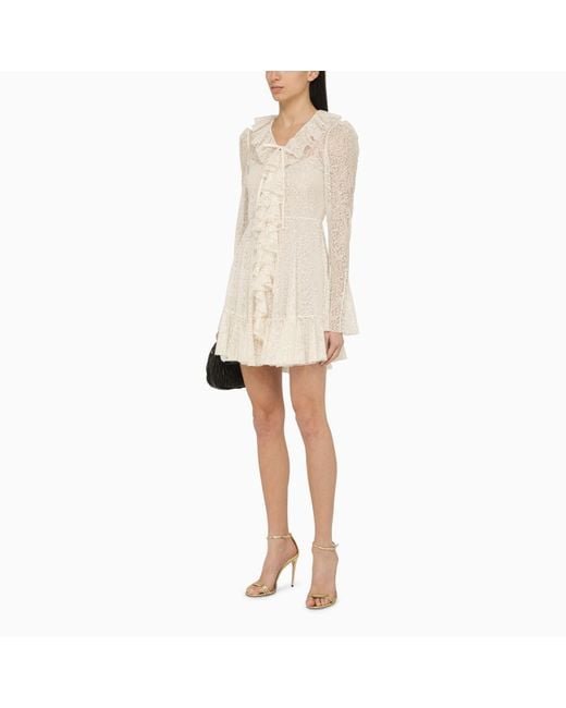 Philosophy Natural Short Dress With Lace Ruffles