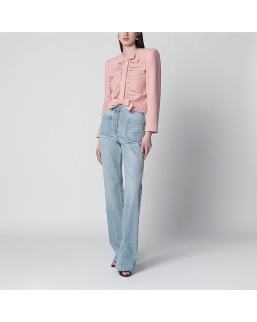 Valentino Blue Straight-Leg Cotton Denim Jeans