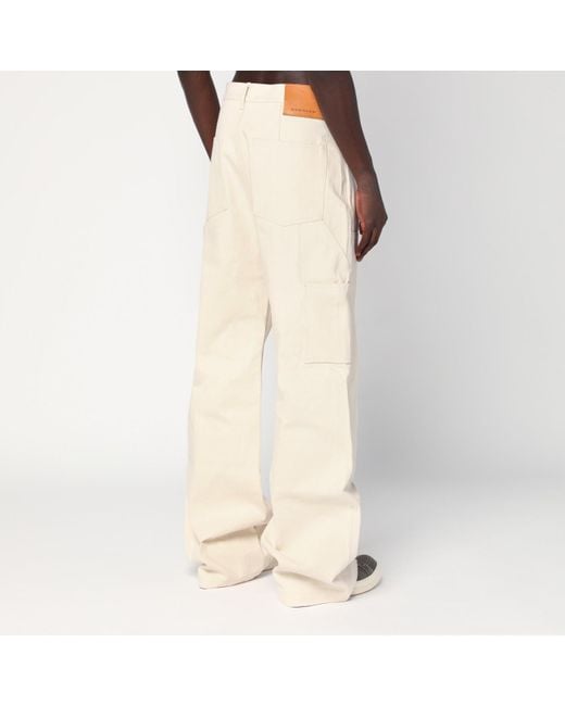 Rick Owens Natural Pants Double Knee Ivory for men