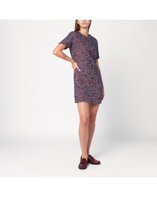 Gucci Purple And Bouclé Wool Dress