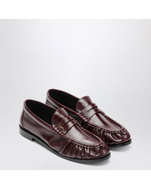 Saint Laurent Brown Le Loafer Bordeaux Calfskin Loafers