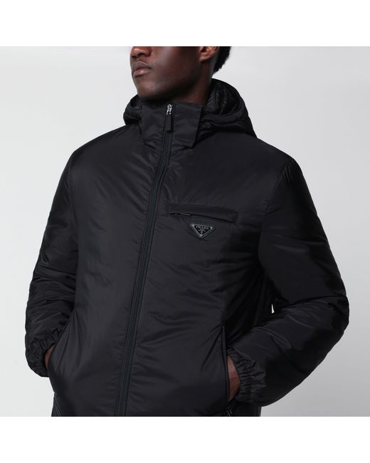 Prada Black Re-Nylon Down Jacket for men