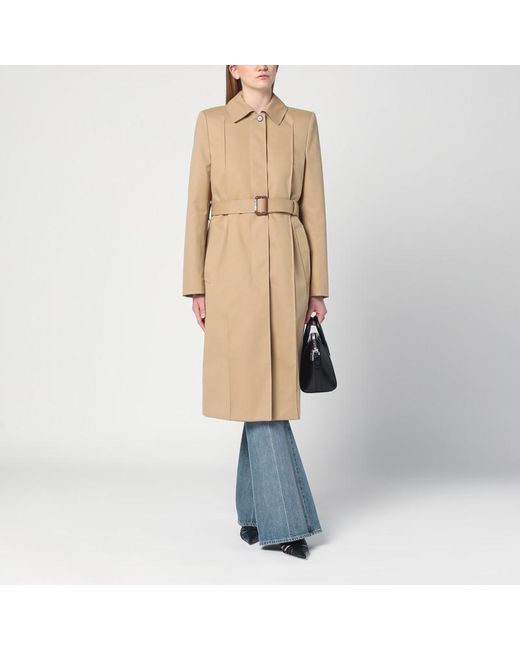 Alexander McQueen Natural Trench Coat With Belt