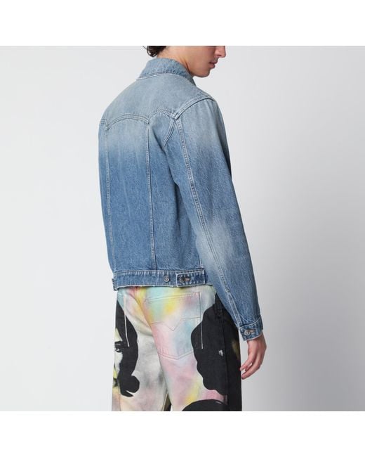 Versace Blue Medium Stonewashed Denim Jacket for men