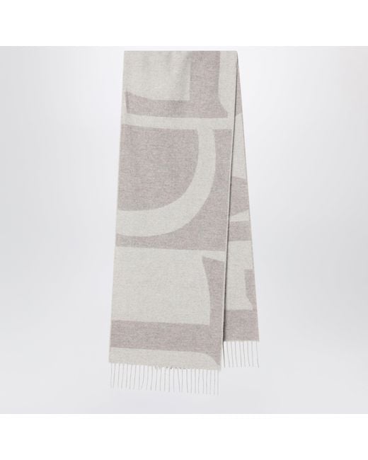 Loewe Gray Hellgrauer Kaschmirschal Mit Anagram Patch