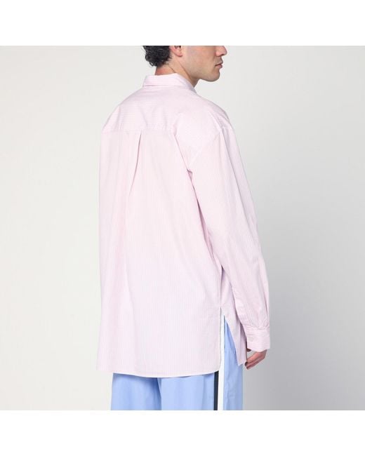 Tekla Pink Striped Pyjama Shirt for men