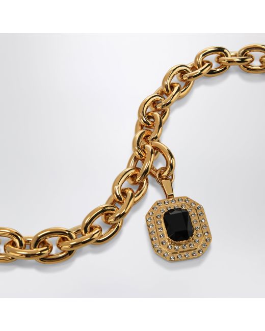 Alessandra Rich Metallic Tone Chain Necklace With Pendant