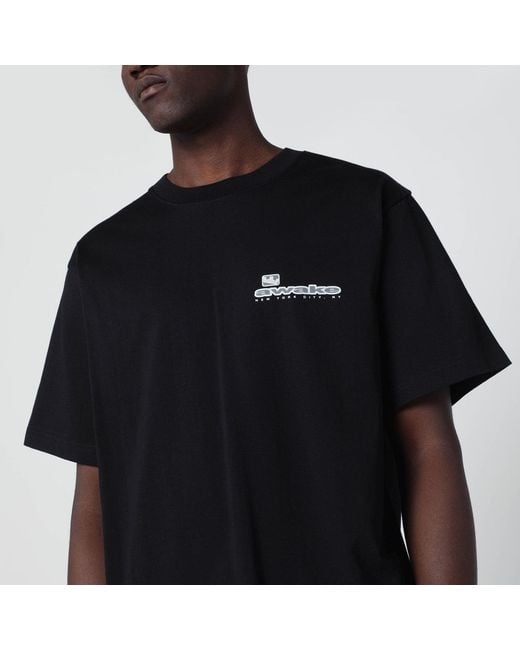 AWAKE NY Black Cotton T Shirt With Logo for men