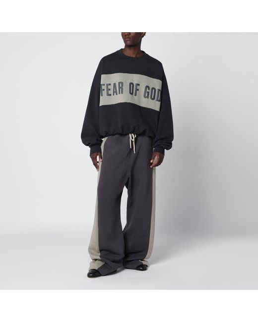 Fear Of God Black Dark Mélange Cotton Fleece Sweatshirt for men