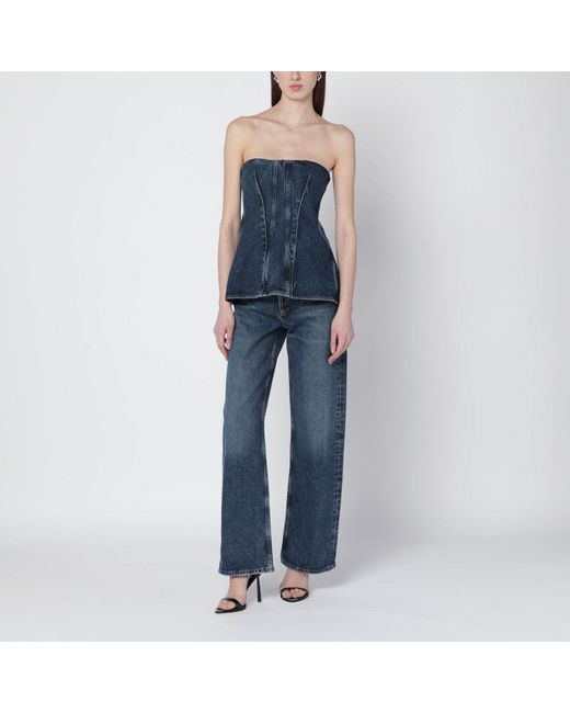 Agolde Blue Lara Denim Corset