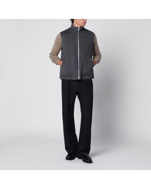 Lardini Gray Zip-Up Vest for men