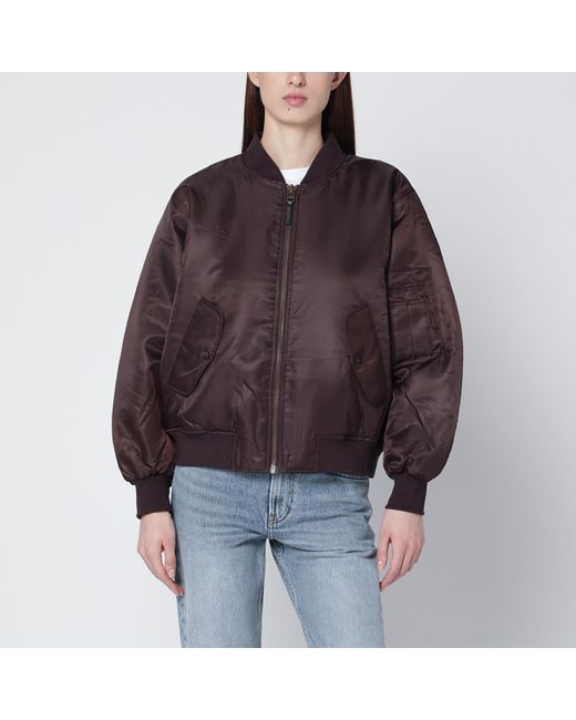 Anine Bing Red Leon Dark Bomber Jacket