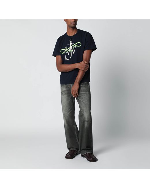 J.W. Anderson Black T-Shirt With Embroidered Logo for men
