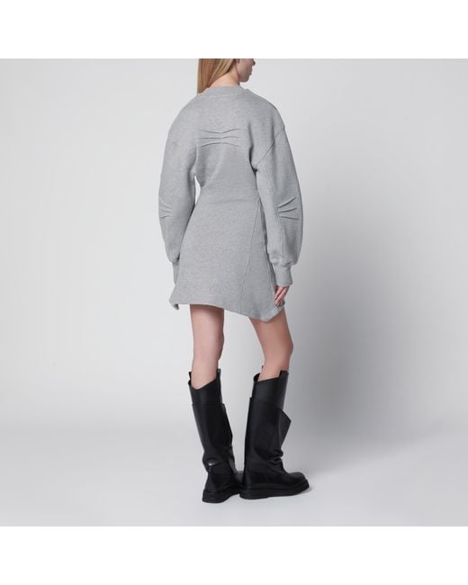 The Attico Gray Melange Cotton Jersey Mini Dress