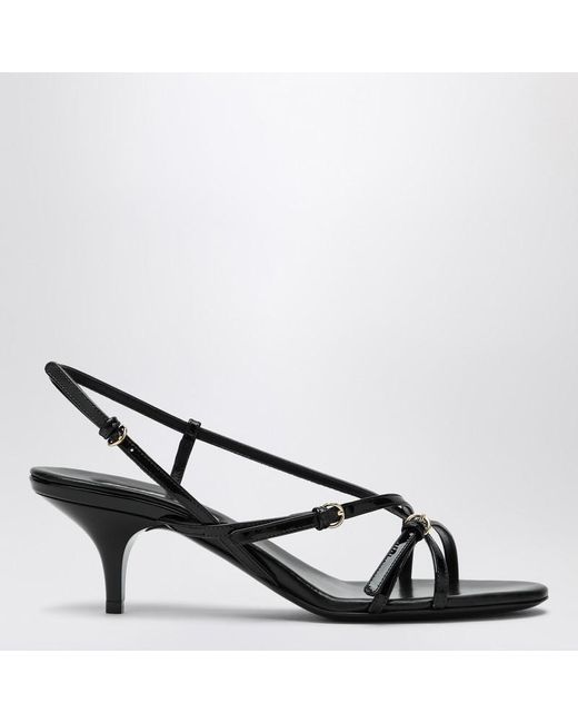 サンダル・ミュール Miu Miu Patent Leather Sandals With Buckles Miu Miu Patent Leather Sandal With Buckles in Black | Lyst