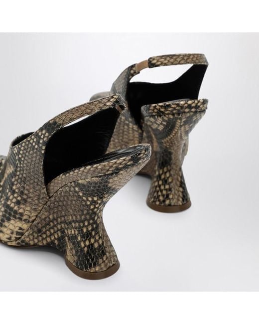 Pumps con zeppa in pelle stampata di Dries Van Noten in Brown
