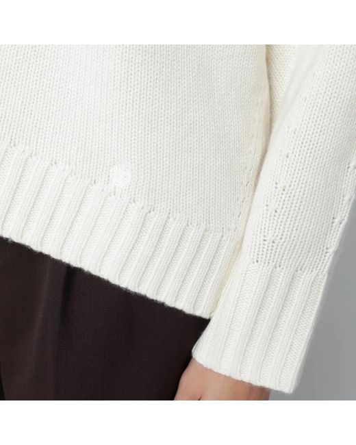 Maglione avorio in cashmere di Loulou de Saison in White