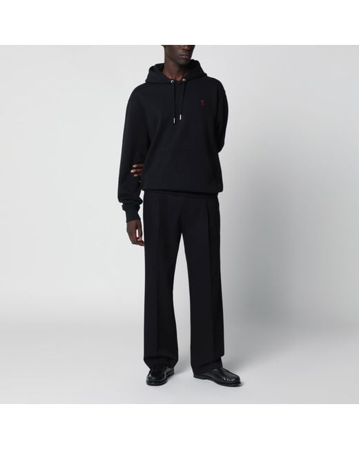 AMI Black Ami De Coeur Hoodie for men